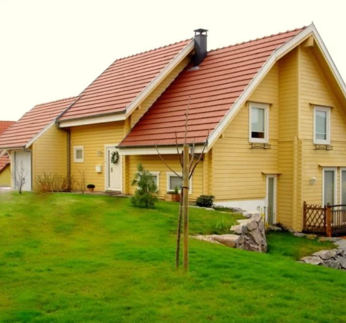 exemple maison peinte avec la peinture à l'huile de lin, vendu par Natur'Ologis, magasin revendeur à Brunstatt-Mulhouse