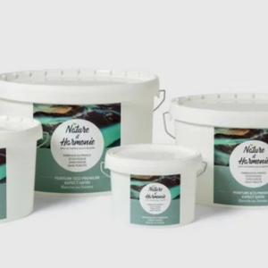 3 pots de peinture Eco Premium satin vendue par Natur'Ologis, magasin revendeur à Brunstatt-Mulhouse