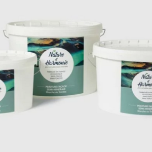 3 pots de peinture façade semi minérale vendue par Natur'Ologis, magasin revendeur à Brunstatt-Mulhouse