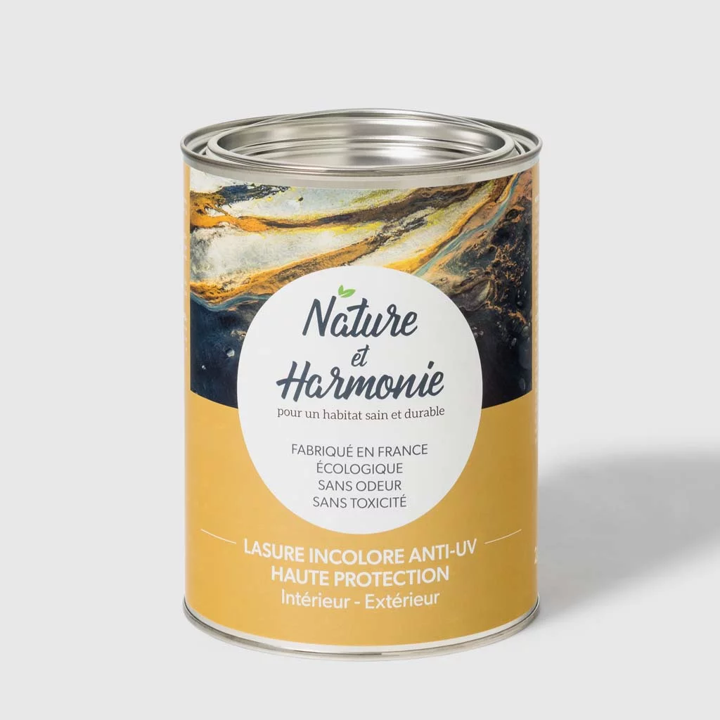 pot de lasure incolore anti-UV intérieur extérieur Nature et Harmonie vendue par Natur' O Logis à Mulhouse Brunstatt